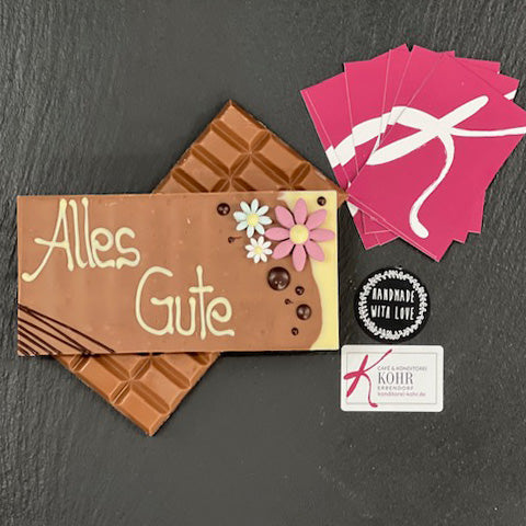 Schokoladentafel handbeschriftet