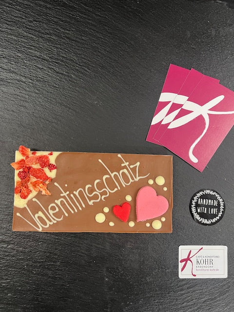 Schokoladentafel handbeschriftet - Valentinsschatz