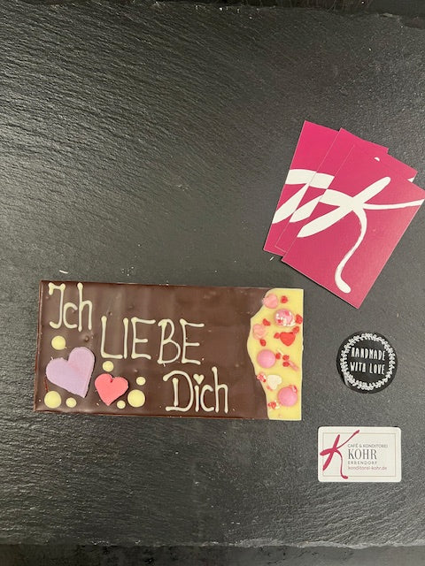 Schokoladentafel handbeschriftet - Ich liebe dich